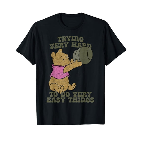 Adorable Cartoon Bear T-Shirt Featuring Honey Pot and Motivational Text for Fun Everyday Wear