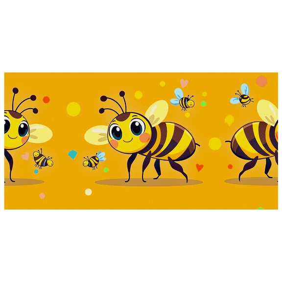 Adorable Cartoon Bee Themed Background Banner Party Supplies for Kids Party Baby Shower Insect Themed Events Photography Props Decorations