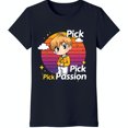 Adorable Cartoon Boy TShirt 'Pick Passion' Design on Blue Background