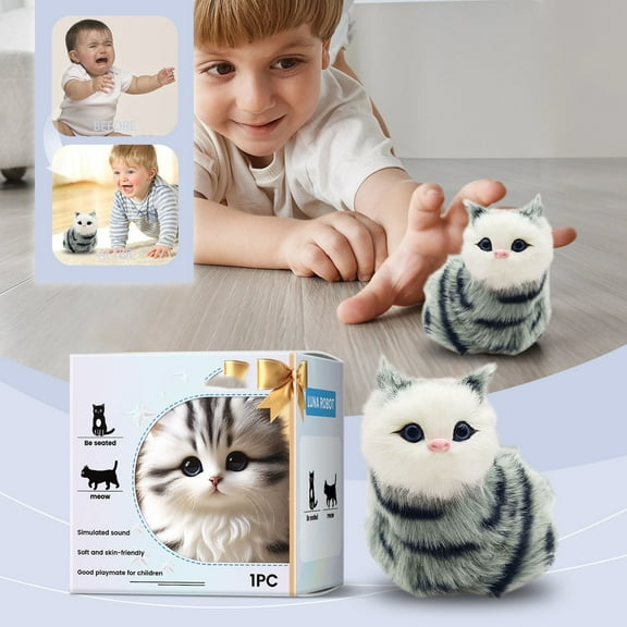 Adorable Cartoon Cat Stuffed Animal Plush Toy, Happy Cute Kitten Plushie for Home Decor, Soft Fluffy Cat Doll, Novelty Easter Gift, Graduation Present, Valentine's Day Gift