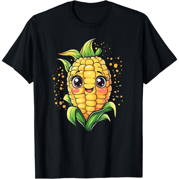 Adorable Cartoon Corn Smiling Classic Theme Everyday Message Retro ...