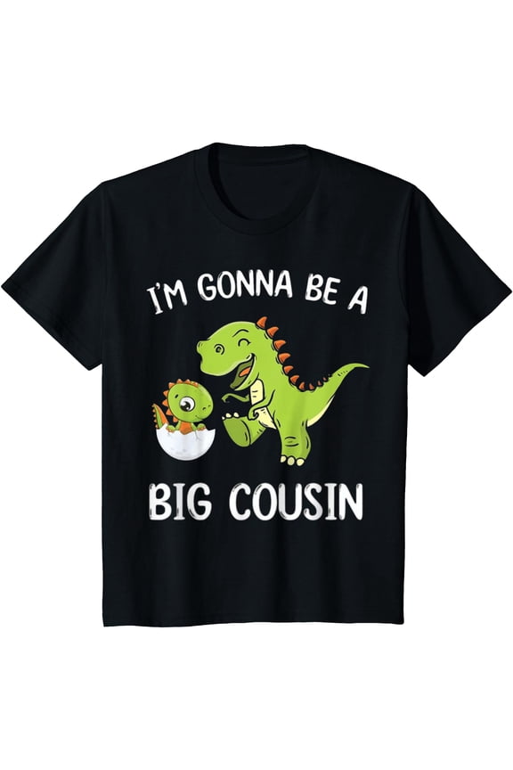 Adorable Cartoon Dinosaur Promoted to Big Cousin T-Shirt - Celebrate New Family Status