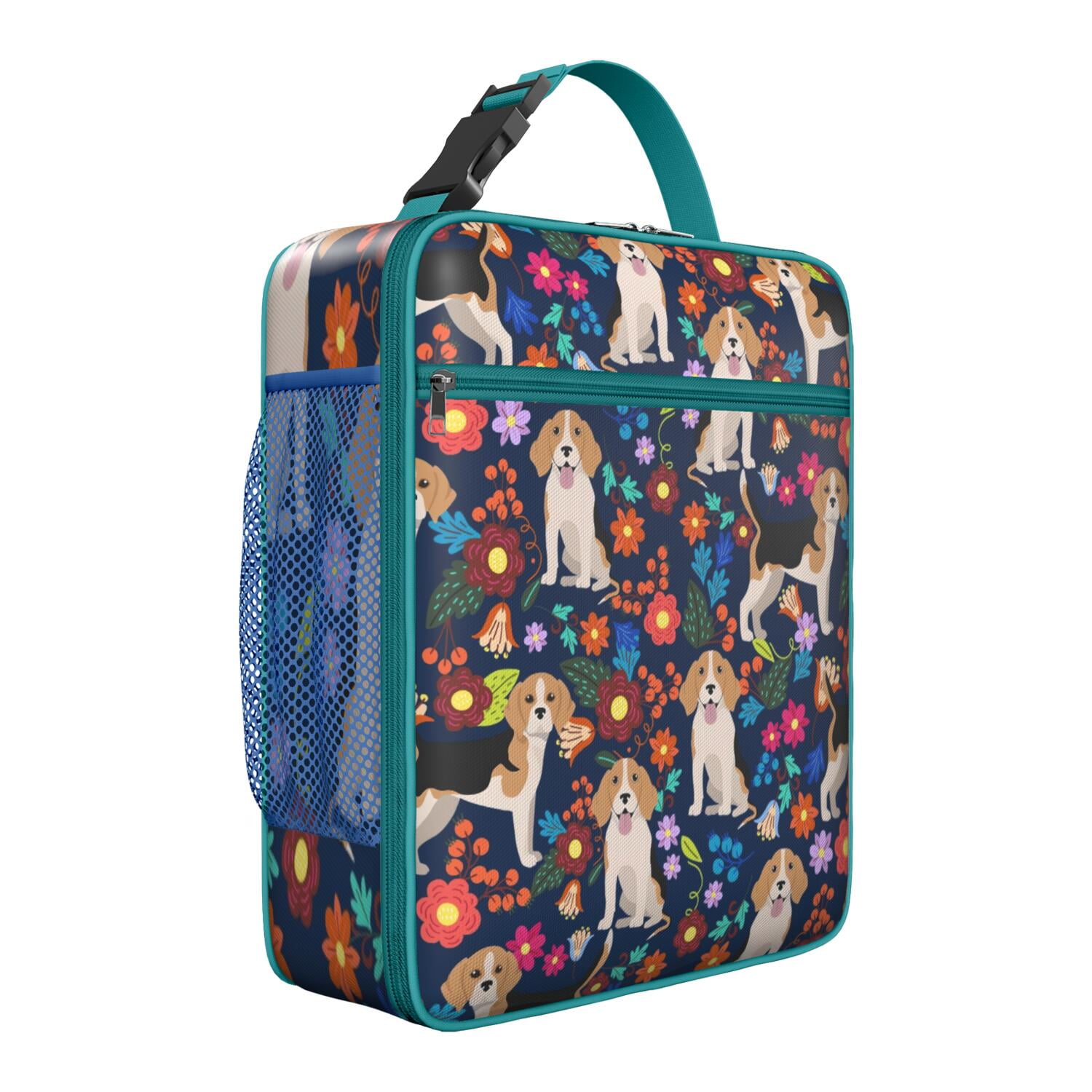 Adorable Cartoon Puppy Insulated Lunch Bag, Artistic Dog Pattern Bento Tote, Reusable Soft Cooler for Dog Lovers, Office, Gym, Travel