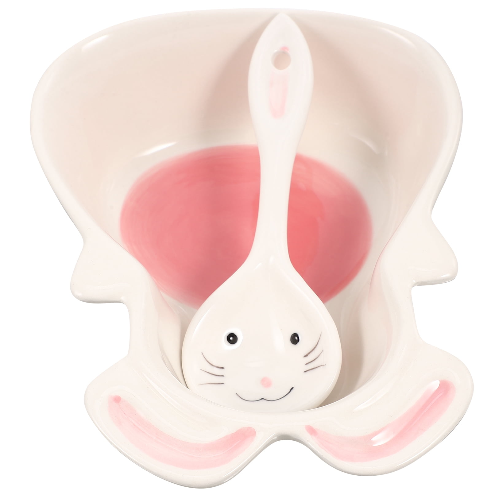 Adorable Cartoon Rabbit Pattern Food Bowl Household Ceramic Salad Bowl ...