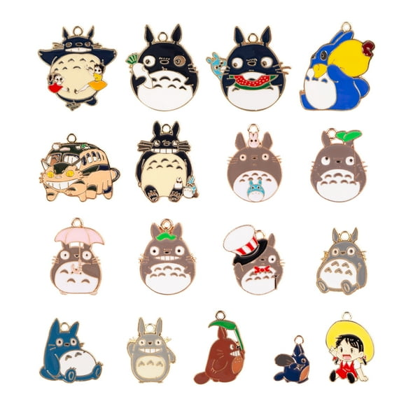 Adorable Cartoon Totor0 Alloy Diy Pendant 17PCS Creative Couple Student Bag Keychain Anime Characters Peripheral for Fans Friends