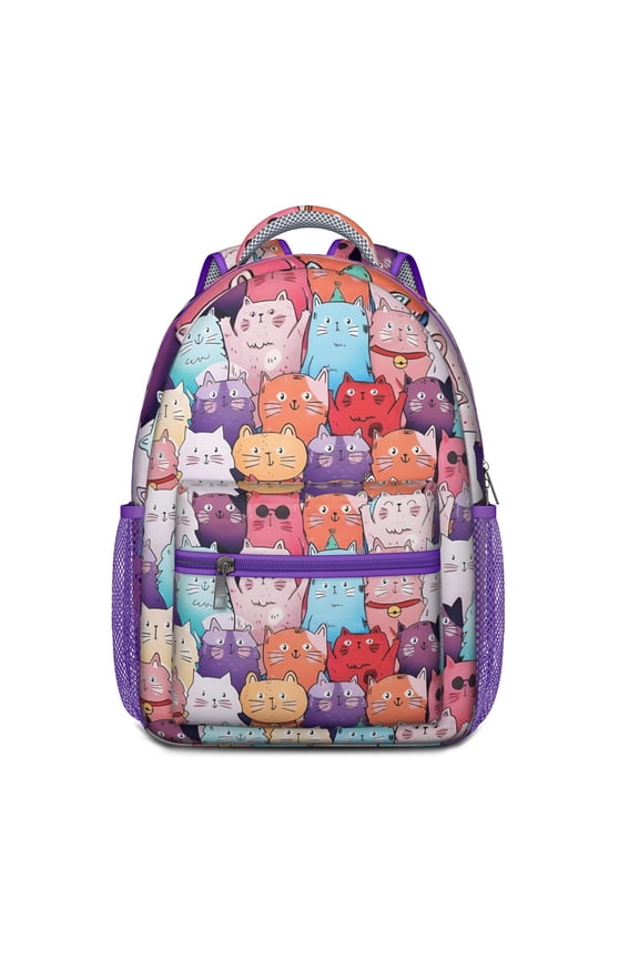 Adorable Cat Face Print Backpack – Cute and Funny Schoolbag for Cat Lovers, Pet Enthusiasts, and Animal Fans
