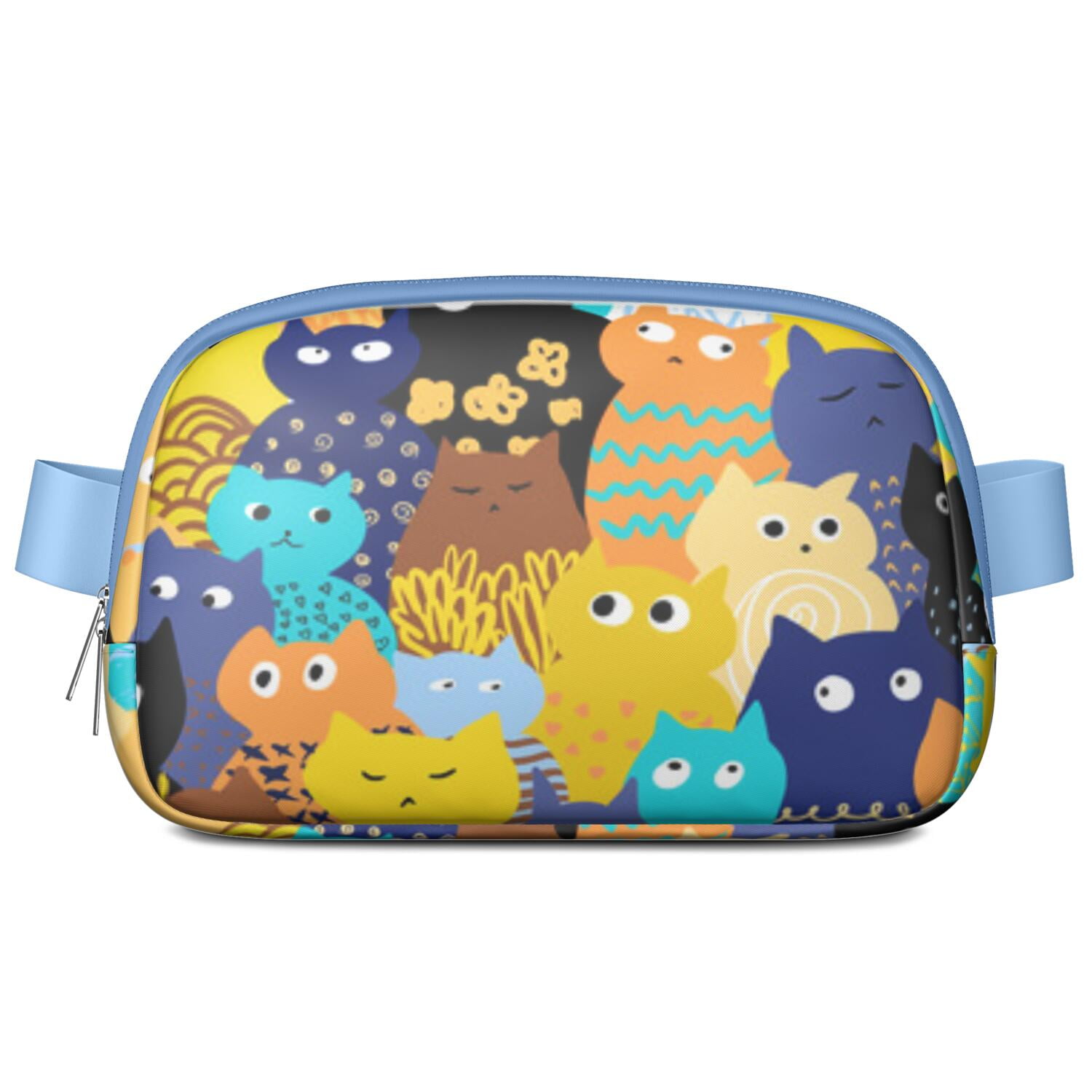 Adorable Cat Lover Crossbody Bag – Cute Pet Print Fanny Pack with Funny Design and Paw Pattern, Lightweight Waist Bag for Women