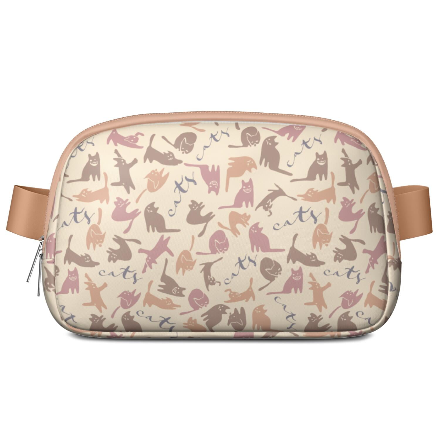 Adorable Cat Lover Crossbody Bag – Cute Pet Print Fanny Pack with Funny Design and Paw Pattern, Lightweight Waist Bag for Women