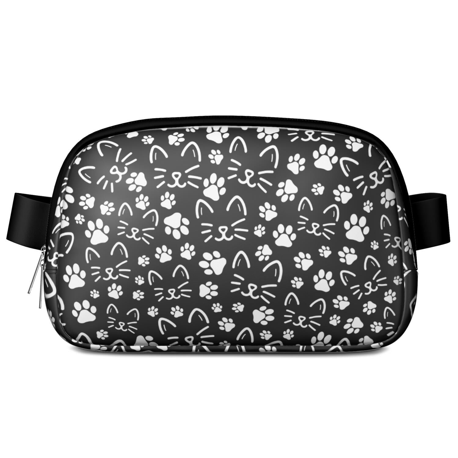 Adorable Cat Lover Crossbody Bag – Cute Pet Print Fanny Pack with Funny Design and Paw Pattern, Lightweight Waist Bag for Women
