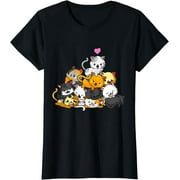 Adorable Cat Pile-Up: Cute Anime Kawaii Kitties T-Shirt - Perfect Gift for Women and Girls!