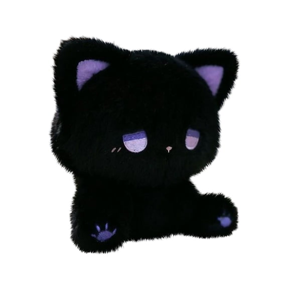 Adorable Cat Plush Doll with Bright Eyes, Soft Kitty Stuffed Animal for Home Accent and Play, Cuddly Feline Friend for All Cat Lovers and Fans 5.9-inch Purple