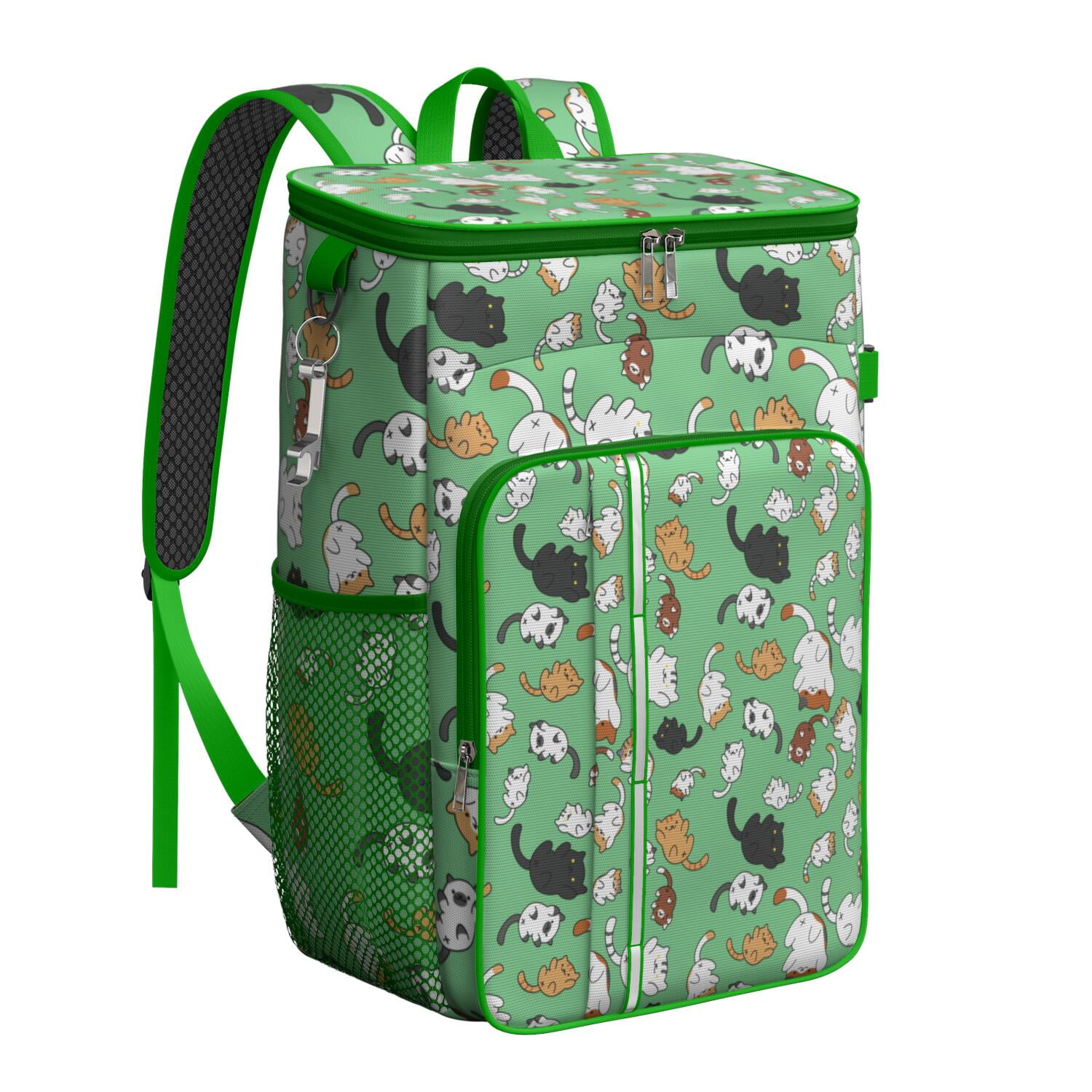 Adorable Cat Print Backpack Cooler – Leakproof Insulated Lunch Bag with ...
