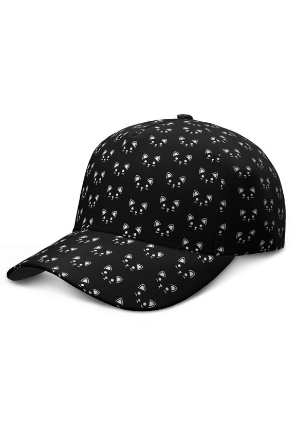 Adorable Cat Print Baseball Cap - Artistic Cat Design with Curved Brim for Outdoor Enthusiasts