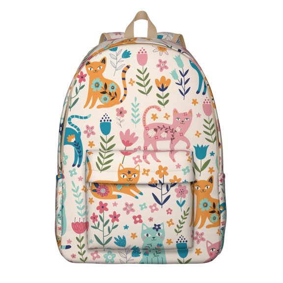 Adorable Cat Print Laptop Backpack, Lightweight and Spacious Bag for Students and Pet Lovers, Great for Daily Use
