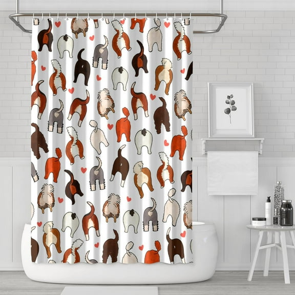 Adorable Cat Shower Curtain - Funny Paw Print Design, Waterproof & Quick-Dry, 72x72 Inch, Includes 12 Hooks for Easy Hanging