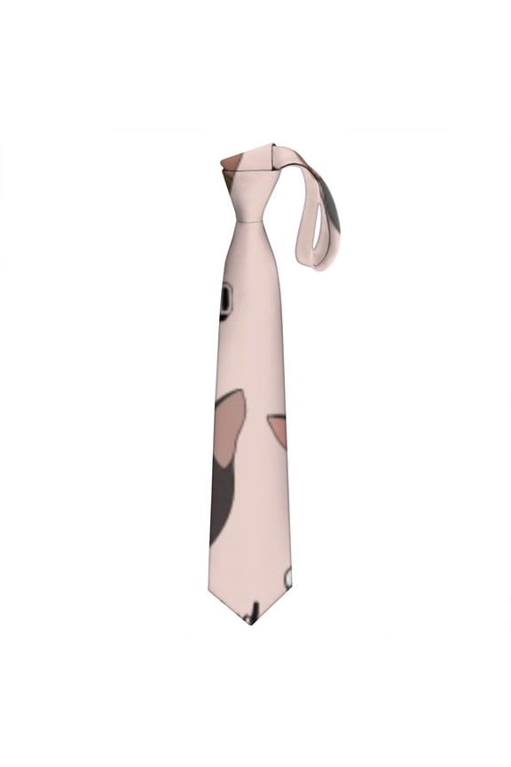 Adorable Cat-Themed Print Tie - Funny Cartoon Cat with Paw Detailing - Perfect Formal Tie for Grooms & Professionals