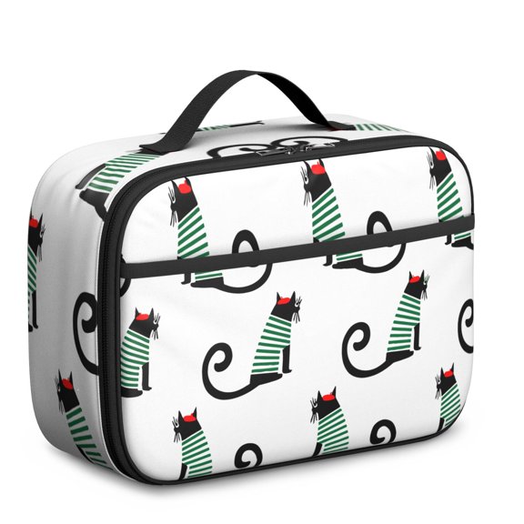 Adorable Cat Themed Reusable Lunch Container - Thermal Insulation, Spacious Capacity, Portable Handle for Office or Travel