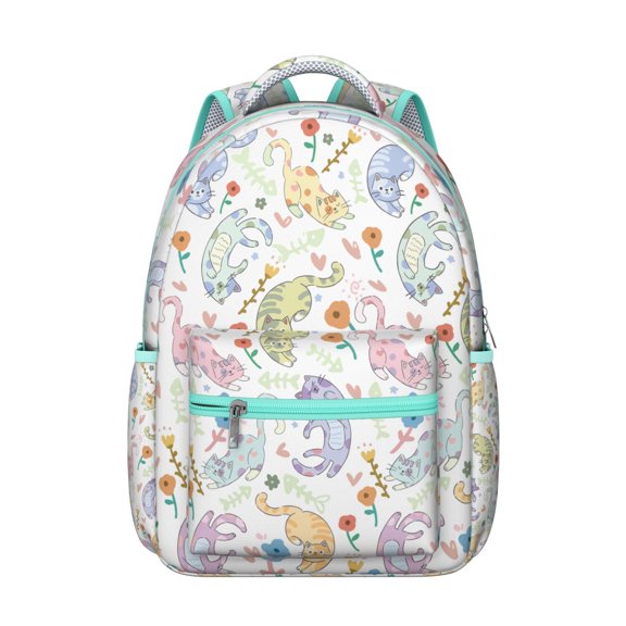 Adorable Cat-Themed School Backpack - Waterproof & Durable, Organized Storage for College Essentials