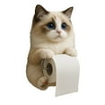 thumbnail image 1 of Adorable Cat Toilet Paper Holder, Resin Wall Mount Dispenser for Bathroom and Kitchen, Funny Decorative Gift, 1 of 5