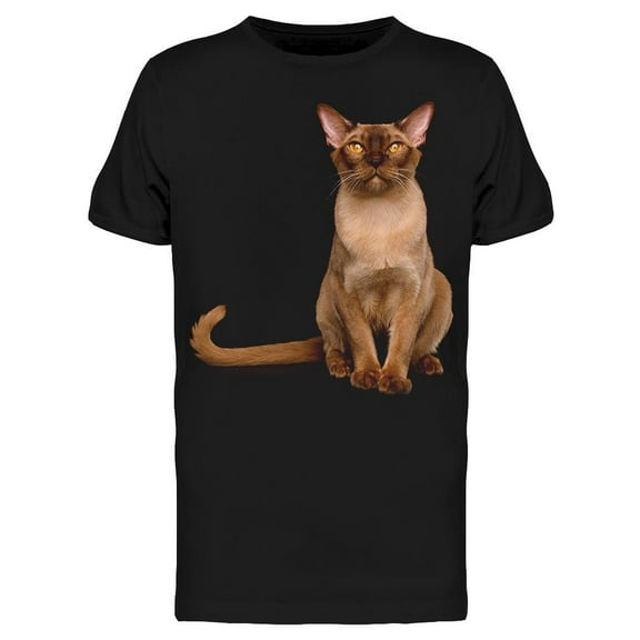 Adorable Cat W/Long Tail T-Shirt Men -Image by Shutterstock Men T-Shirt, Male 3X-Large