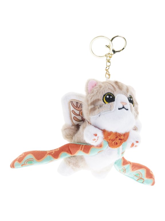 Adorable Cats/Deer Stuffed Keychain Pendant Comfortable Bag Hanging Ornament Stuffed Toy Keyring Jewelry for Wome