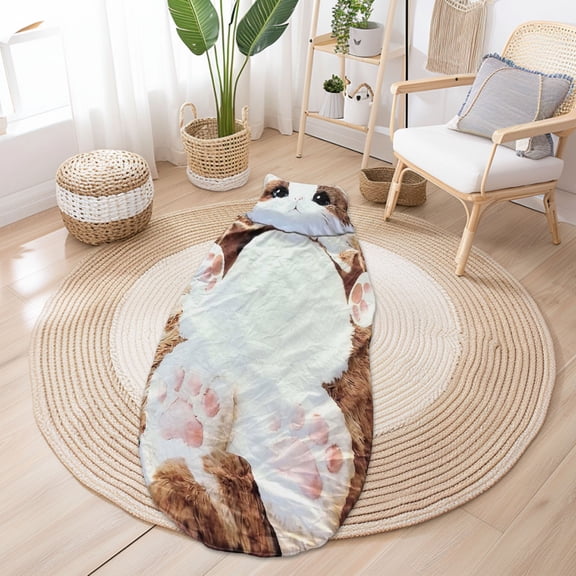 Adorable Cats Envelope Sleeping Bag, Soft Plush Snuggle Sack, Cozy Lounging Bag for Home and Camping C