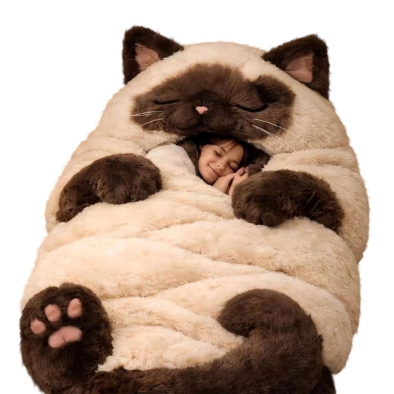 Adorable Cats Envelopes Sleeping Bag for Adults, Fluffy Plush Sleeping Bag 68x31 Inches, Warm & Comfortable for Camping & Indoor Use, Machine Washable