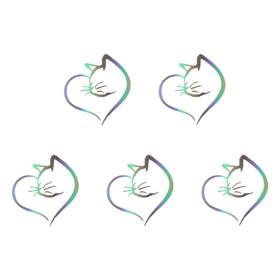 Adorable Cats Heart Reflective Sticker PVC Easy Apply Rear Window