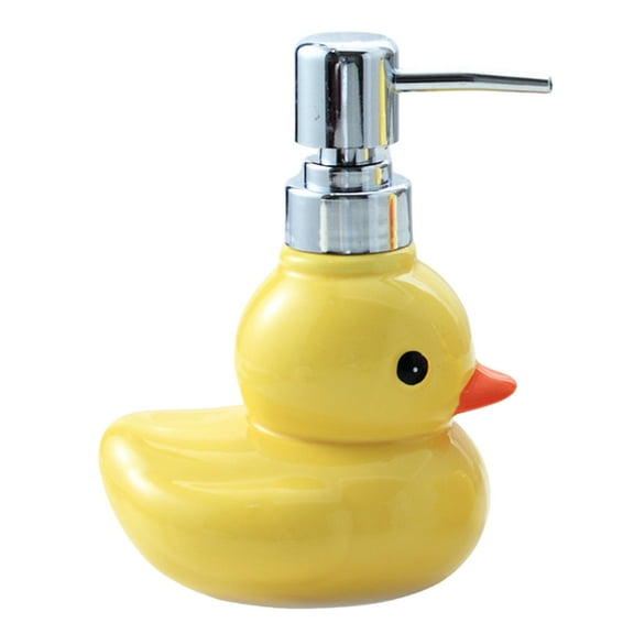 Adorable Ceramic Yellow Duck Bottles Foaming Soap Dispensers for Lotion, Soap, Shampoo Travel Friendly & Easy to Carry