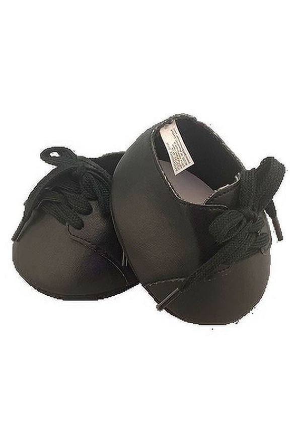 Black Lace-Up Dress Shoes for Stuffed Animals, Fits Most 14-18 Inch Build Bears and Plush Toys - Perfect Accessory for Teddy Bear Outfits and Dress-Up Play
