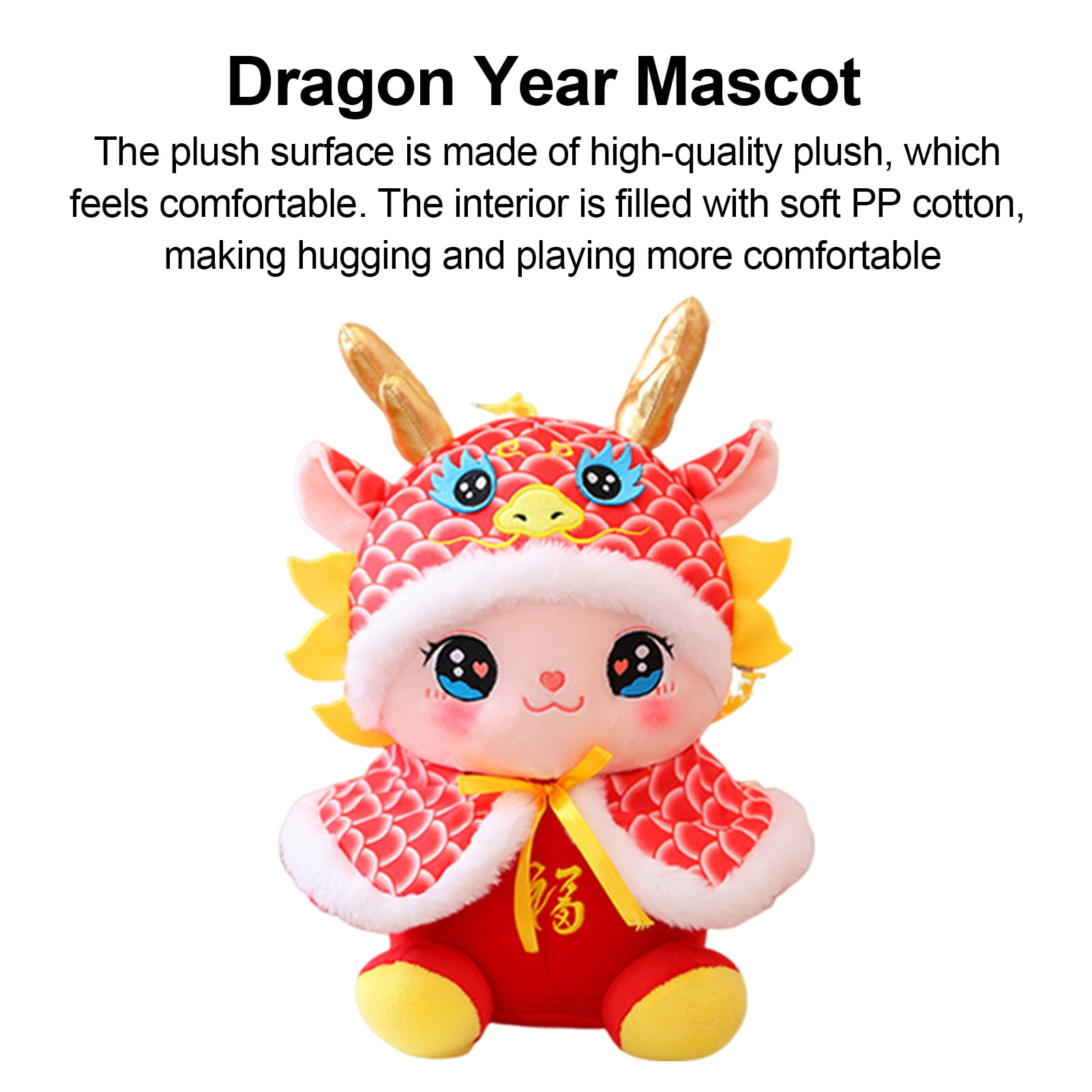 Adorable Chinese Dragon Plush Toy Vibrant Colors, Charming Design