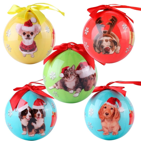 Adorable Christmas Decoration Ball Ornaments Pendants for Xmas Trees Wedding Party Home Decors, 5 Packs