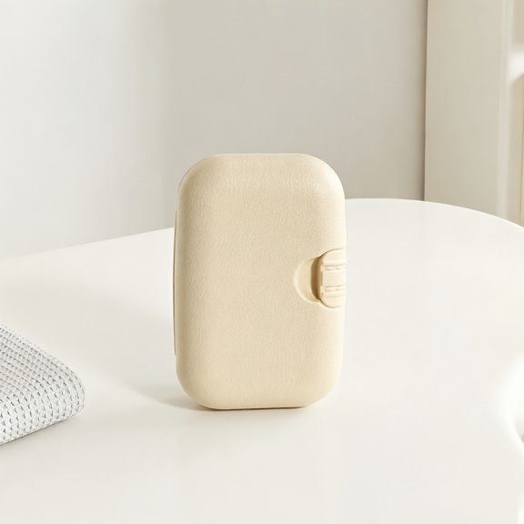 Adorable Clamshell Soap Container - Innovative Plastic Drainage Stand, Tailored for Bathroom Surfaces. This Is A Rectangular Soap Holder with A Space-Saving Design, Convenient to Transport