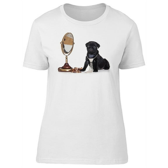 Adorable Classy Pug Puppy T-Shirt Women -Image by Shutterstock, Female x-Large