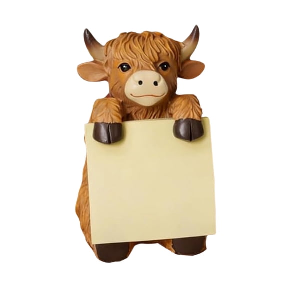 Adorable Cow Note Dispenser, Creative Resin Desktop Organizer and Decor, Perfect for Office and Home Reminders, Fun and Practical Desk Accessory Gift