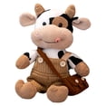 thumbnail image 1 of Adorable Cow Plush Toy in Knitted Sweater, Soft Farm Animal Stuffed Doll for Home Decoration and Play, Cuddly Cattle Friend Gift 7.87-inch, 1 of 5