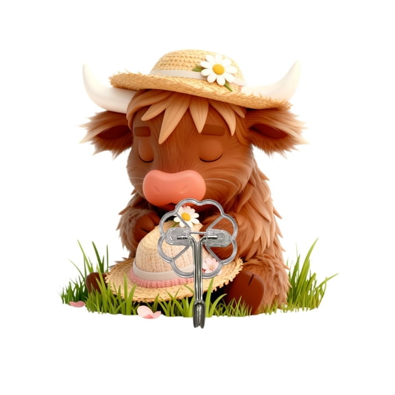 Adorable Cow Wall Hooks for Entryway Organization Backing Mounts Easily Without Tools