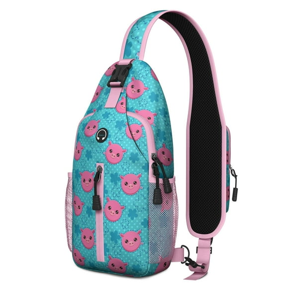 Adorable Cute Design Hedgehog Lightweight Sling Bag for Women Men – Adjustable shoulder strap, Secure zipper pockets, Reinforced stitching – Artistic Pattern Design for Travel, Hiking, Outdoor