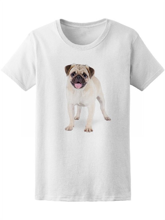 Adorable Cute Puppy Pug Standing Tee Women's -Image by Shutterstock