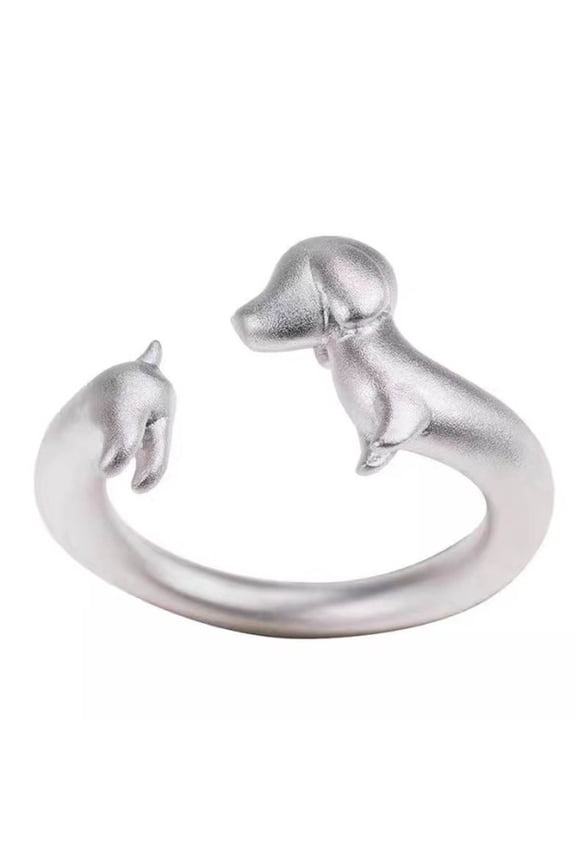 Adorable Dachshund Shaped Rings Rings Adornment Jewelry Hiphop Accessories Adjustable Opening Finger Rings
