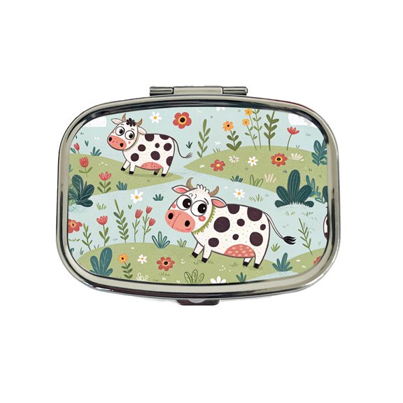 Adorable Dairy Cows Small Travel Handbag Pill Box Case
