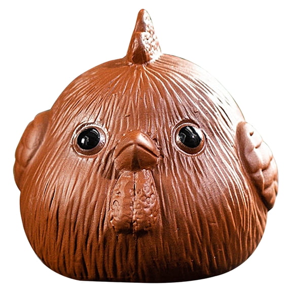 Adorable Dazed Little Chick Resin Figurine For Home Car Desk Ornament And Desktop Decoration Cute Animal Craft For Kids And Animal Lovers (Brown)