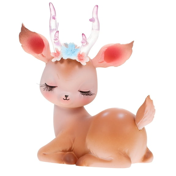 Deer Reindeer Figurines Decor Resin Figurine Elk Figure Statue Topper Cupcake Sculpture Miniature Christmas Mini Animal
