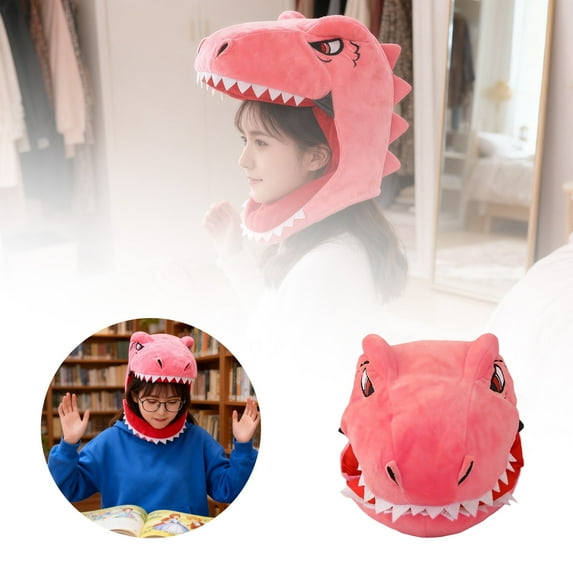 Toy Cute Dinosaur Headband Cartoon Animal Role Play Hat for Kids and Adults Halloween Parties Photo Props