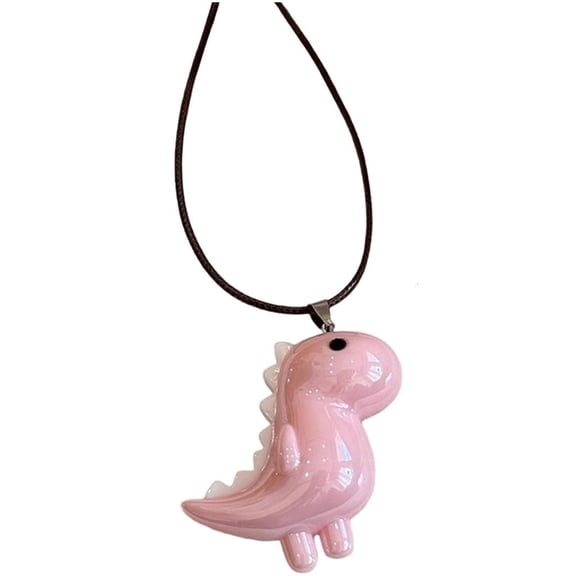 Adorable Dinosaur Pendant Necklace Long Rope Chain Neckchain Fashion Accessory