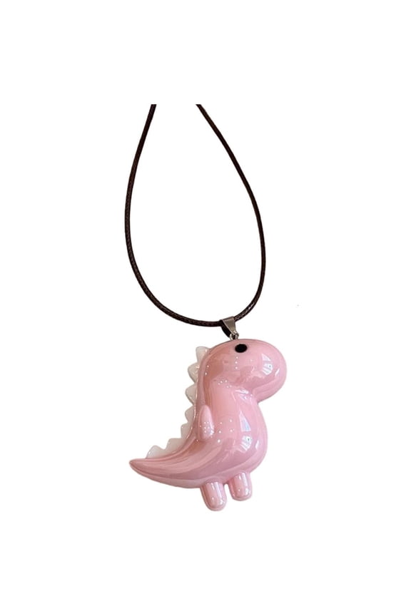 Adorable Dinosaur Pendant Necklace Long Rope Chain Neckchain Fashion Accessory
