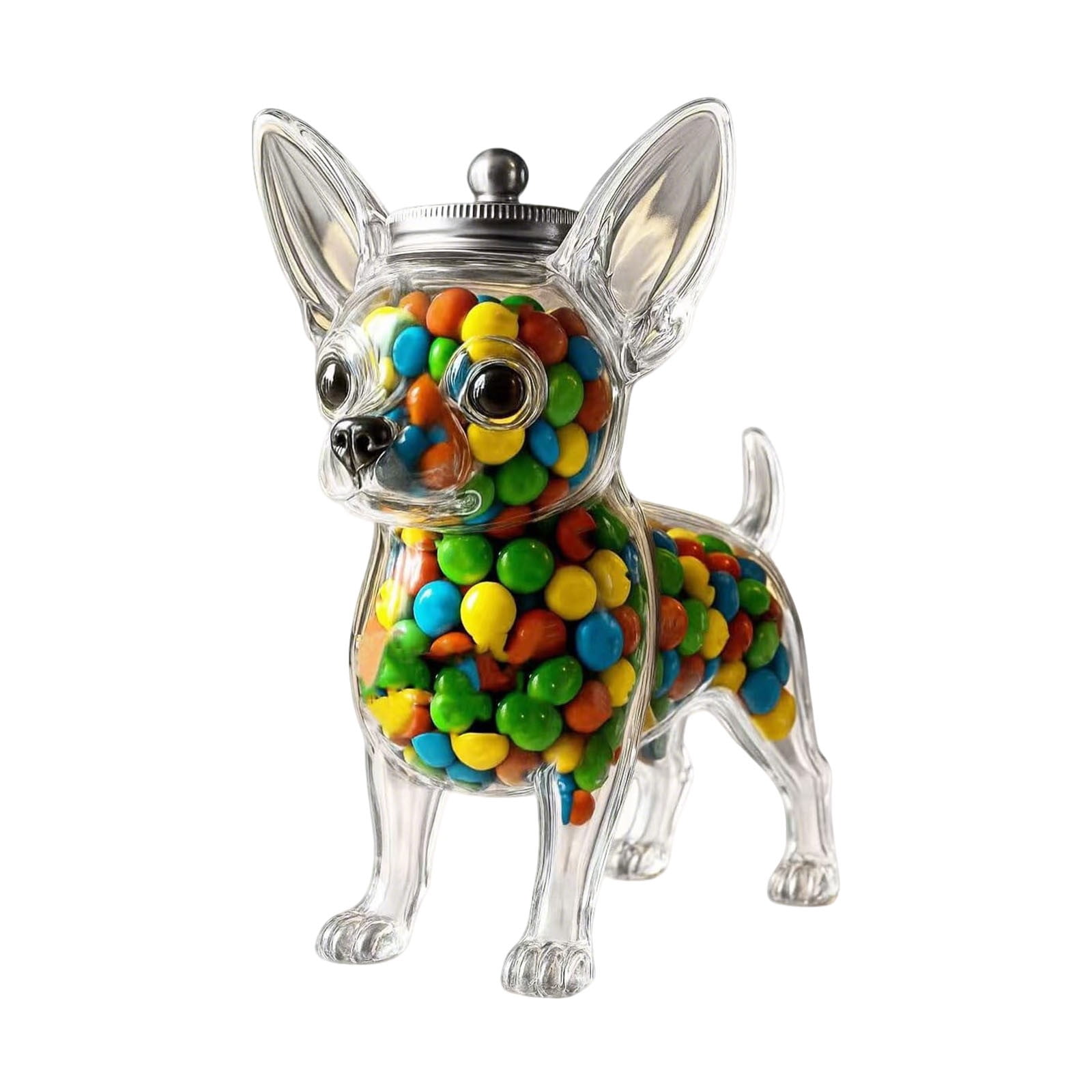 Candy Jar, Dog Cookie Jar, Glass Dog Snacks Treat Container With Lid ...