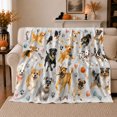 thumbnail image 1 of Adorable Dog Breed Pattern Hearts Paw Prints, Playful Pet Portrait Pattern, Warm Flannel Blanket for Living Room and Reading Nook, Dog Lovers Friendship Gift, Pet Lover Home Decor, 1 of 9