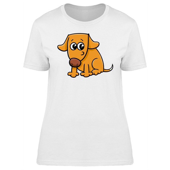 Adorable Dog Cartoon T-Shirt Women -Image by Shutterstock, Female Medium