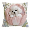 thumbnail image 1 of Adorable Dog Embroidered Cushion Cover Set, Spring Festival Farmhouse Pillow Cases for Sofa Bedding Decor, Rustic Embroidered Throw Pillow Covers for Couch Living Room, 1 of 6